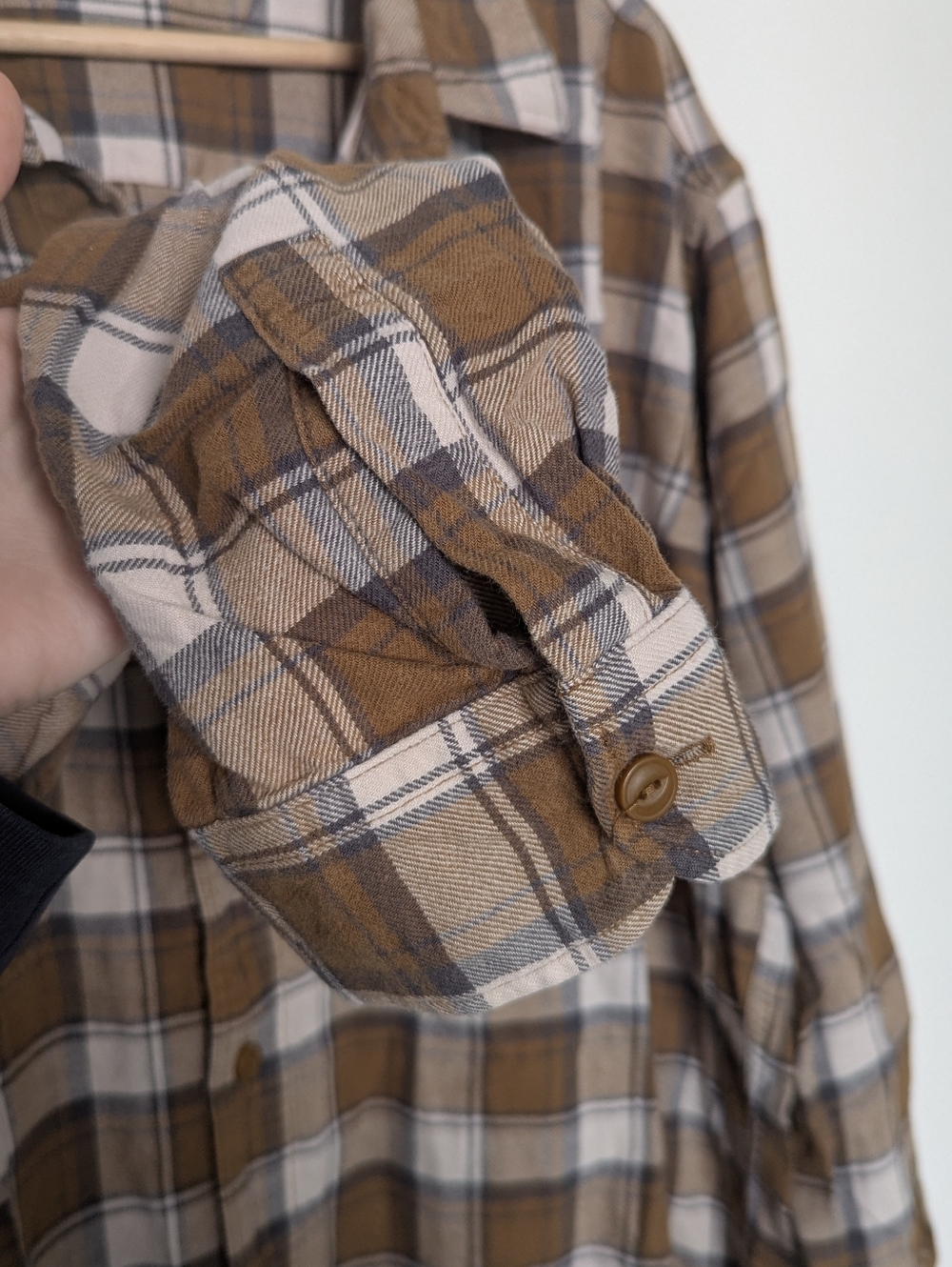 Uniqlo Brown Plaid Button Up - Picture 3 of 5